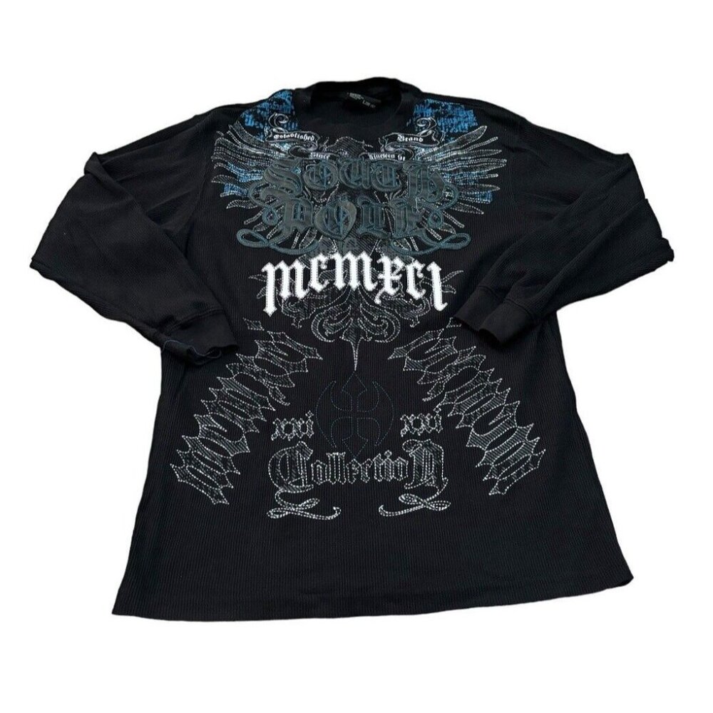 Y2K South Pole Mens Small Or Boys 16-18 Thermal Goth Skater Hiphop L/S Shirt